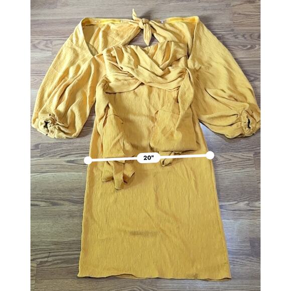 JOHANNA ORTIZ LUNA MIEL CRÊPE MIDI DRESS IN YELLOW size 8 - Picture 7 of 13